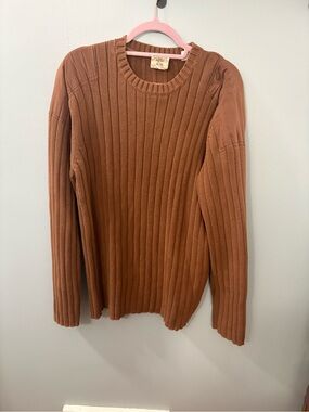 Timberland Ribbed Crewneck Sweater in Brown